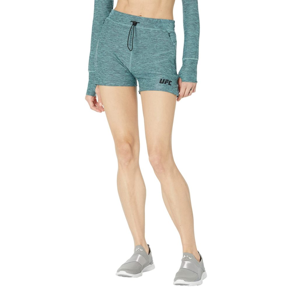 UFC Womens 4" Tech Workout Shorts Slate Green LG 4